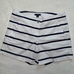 Nautica White and Black Bermuda Shorts Classic Style